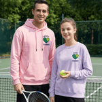 Personalised Multicolor Love Tennis Design T-shirt Sweatshirt Hoodie with Name Game Day Birthday Gift for Tennis Players Lovers