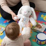 Personalised Cute Wreath Rabbit Initial Plush Easter Bunny Stuffed Toy with Name and Year Easter Gift for Newborns Kids
