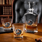 Personalisierte Foto Whiskey Dekanter mit Namen und Datum Vatertag Geburtstag Geschenk für Väter Barkeeper