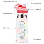 Personalisierte Fantasy Einhorn Regenbogen Name Design 12 oz isolierte Wasserflasche täglich im Freien Sport verwenden Geburtstag zurück zu Schule Geschenk für Kinder