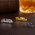 Personalisierte Unterschrift Manschettenknöpfe mit Wunschnamen | 2-teiliges Set | Herren-Accessoire | Schmuck | Hochzeit Jahrestag Geschenk für Männer