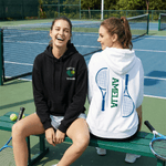 Personalised Multicolor Love Tennis Design T-shirt Sweatshirt Hoodie with Name Game Day Birthday Gift for Tennis Players Lovers