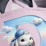 Cestino pasquale personalizzato con nome del coniglio e orecchie di coniglio, con uova iniziali, regalo di Pasqua per bambini.