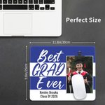 Alfombrilla de Ratón Antideslizante Personalizada Multicolor Rayas Mejor Graduado de la Historia con Nombre y Clase de 2026 Regalo de Graduación para Graduados Seniors