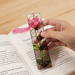 Personalised Birth Flower Stained Glass Acrylic Bookmark with Name and Tassel Reading Accessories Birthday Gift for Book Lovers