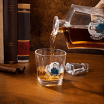 Personalisierte Foto Whiskey Dekanter mit Namen und Datum Vatertag Geburtstag Geschenk für Väter Barkeeper