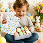 Personlig søt Peter Rabbit Radish Word Cloud Biscuit Tin Oppbevaringsboks med navn Daglig bruk Påskegave til gutter Jenter