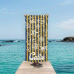 Personalised Multicolour Ocean Theme Stripe Oversized Quick Dry Beach Towel with Name Beach Travel Essentials Birthday Gift for Family Friend