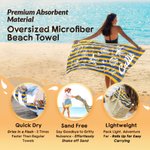 Personalised Multicolour Ocean Theme Stripe Oversized Quick Dry Beach Towel with Name Beach Travel Essentials Birthday Gift for Family Friend
