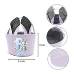 Cestino pasquale personalizzato con nome del coniglio e orecchie di coniglio, con uova iniziali, regalo di Pasqua per bambini.