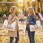 Nacimiento Personalizado Flor Bolsa de lona con nombre y asa Cumpleaños Regalo de dama de honor para las mujeres