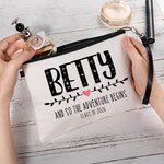 Personalized And So The Adventure Begins Makeup Bag with Name and Year Portable Travel Accessory Graduation Class of 2026 Gift for Her