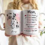 Personalized Watercolour Style Pet Photo Heartwarming Text 11 oz 15 oz Ceramic Mug with Names Daily Use Birthday Gift for Pet Owner Lover