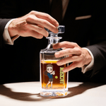 Personalized Tennis Cartoon Character Whiskey Decanter and Wooden Box Set with Name Father's Day Birthday Gift for Tennis Lover Husband
