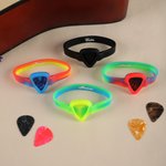 Personalized Engraved Name Silicone Guitar Pick Holder Wristband with  5 Picks Daily Use Birthday Gift for Guitar Music Lovers