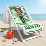 Telo mare personalizzato con stampa leopardata, personaggio e nome, ad asciugatura rapida, oversize - Regalo di compleanno per donne