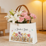 Nacimiento Personalizado Flor Bolsa de lona con nombre y asa Cumpleaños Regalo de dama de honor para las mujeres