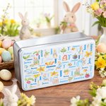 Personlig søt Peter Rabbit Radish Word Cloud Biscuit Tin Oppbevaringsboks med navn Daglig bruk Påskegave til gutter Jenter