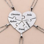 Collier exquis personnalisé en argent sterling avec nom 2-8 Pcs Anniversaire Fête des mères Cadeau pour la famille Amis Couples