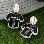 Spersonalizowane kolczyki w koszulce baseballowej z imieniem i numerem Prezent urodzinowy dla miłośniczki baseballu Baseball Mama