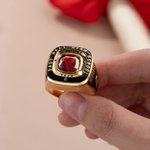 Personalisierte eingraviert Stempel Sterling Silber Ring mit Geburtsstein Mementos Schmuck Graduierung Geschenk für Männer Absolventen