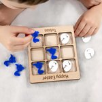 Personifierad söt påskhare Dinosaurieägg Tic Tac Toe-bräda i trä med namn Korgfyllning Partyspel Påskpresent till barn