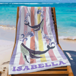 Toalla de playa personalizada de microfibra de secado rápido con estampado marino y nombre Esenciales de viaje Fiesta en la playa Regalo de cumpleaños para amigos