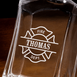 Decantador Retro Personalizado Tema Bombero con Nombre Grabado Regalo de Cumpleaños para Bomberos Hombres Camareros