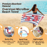Toalla de playa personalizada de microfibra de secado rápido con estampado marino y nombre Esenciales de viaje Fiesta en la playa Regalo de cumpleaños para amigos
