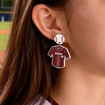 Spersonalizowane kolczyki w koszulce baseballowej z imieniem i numerem Prezent urodzinowy dla miłośniczki baseballu Baseball Mama