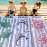 Toalla de playa personalizada de microfibra de secado rápido con estampado marino y nombre Esenciales de viaje Fiesta en la playa Regalo de cumpleaños para amigos