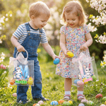 Personalised Cute Easter Bunny Clear Gift Bag with Name and Initial Easter Party Favors Gift for Kid