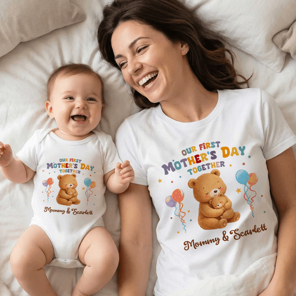 Personalizado Animales lindos 100% Algodón Bebé Body Camiseta a juego con nombres Primer regalo del Día de la Madre para recién nacido Nueva mamá