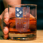 Personalized Flag Pattern Kid Name 10 oz Rock Whiskey Glass Old Fashioned Birthday Gift for Man Bartender Whiskey Enthusiast