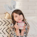 Personalised Watercolour Floral Cute Rabbit Enamel Mug with Name Daily Drinking Easter Gift for Family Kids