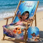 Serviette de plage personnalisée avec personnage de plongée 3D et nom - Microfibre à séchage rapide - Cadeau d’anniversaire pour enfant et adulte