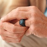 Personalisierte eingraviert Stempel Sterling Silber Ring mit Geburtsstein Mementos Schmuck Graduierung Geschenk für Männer Absolventen