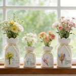 Personalisierte Exquisite Geburt Blume Schmetterling Keramik Vase mit Name Text Datum Muttertag Geburtstag Geschenk für Mama Oma weiblichen Freund