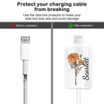 Flor de nacimiento personalizada Juego de 2 protectores de cable de acrílico con nombre iPhone Type-C Phone Accessory Birthday Gift for Family Friends