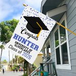 Gepersonaliseerde afstudeertuin vlag met naam en jaar Yard Porch Decoratie afstuderen Gift voor afgestudeerden