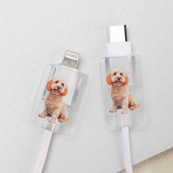 Personalized Pet Photo Phone Charger Cord Protector Daily Use Pet Anniversary Gift for Pet Lovers Owners