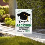 Gepersonaliseerde afstudeertuin vlag met naam en jaar Yard Porch Decoratie afstuderen Gift voor afgestudeerden