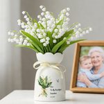 Personalisierte Exquisite Geburt Blume Schmetterling Keramik Vase mit Name Text Datum Muttertag Geburtstag Geschenk für Mama Oma weiblichen Freund