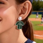 Spersonalizowane kolczyki w koszulce baseballowej z imieniem i numerem Prezent urodzinowy dla miłośniczki baseballu Baseball Mama