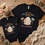 Personalized Cute Animals 100% Cotton Baby Bodysuit T-shirt Matching Outfit with Names First Mother's Day Gift for Newborn New Mom