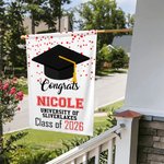 Gepersonaliseerde afstudeertuin vlag met naam en jaar Yard Porch Decoratie afstuderen Gift voor afgestudeerden