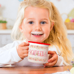 Personalised Watercolour Floral Cute Rabbit Enamel Mug with Name Daily Drinking Easter Gift for Family Kids