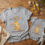 Personalized Cute Animals 100% Cotton Baby Bodysuit T-shirt Matching Outfit with Names First Mother's Day Gift for Newborn New Mom