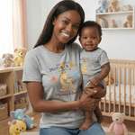 Personalized Cute Animals 100% Cotton Baby Bodysuit T-shirt Matching Outfit with Names First Mother's Day Gift for Newborn New Mom