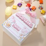 Spersonalizowany balonik z króliczkiem Wielkanocne jajko Pudełko na wielkanocne smakołyki z imieniem Wielkanocny kosz imprezowy Prezent dla dzieci Chłopcy Dziewczynki